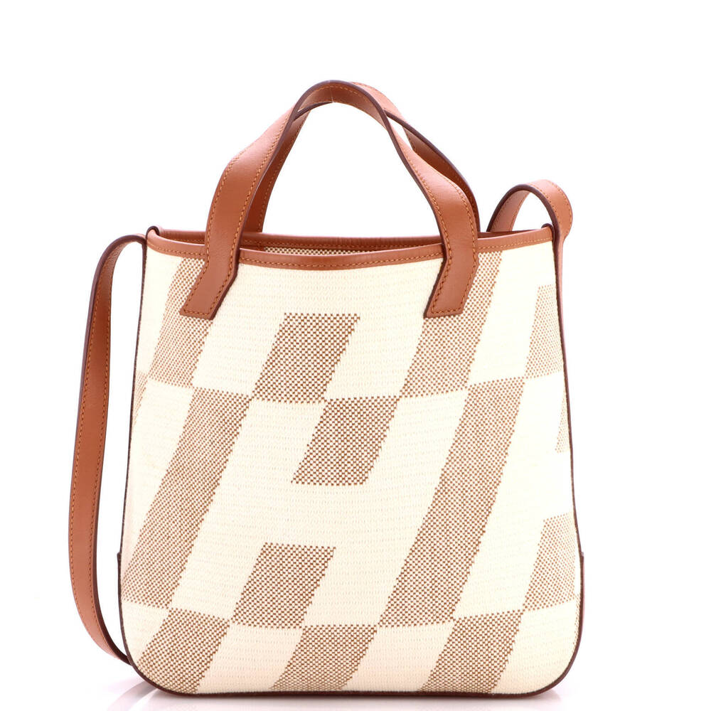 Hermes 27 Cabas H en Biais Tote Canvas with Leather